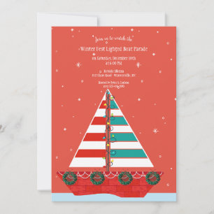 Boat Parade Holiday Invitation