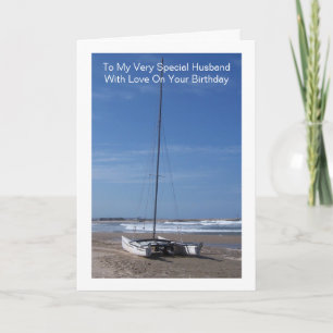 Boat Personalised Husband Birthday Card