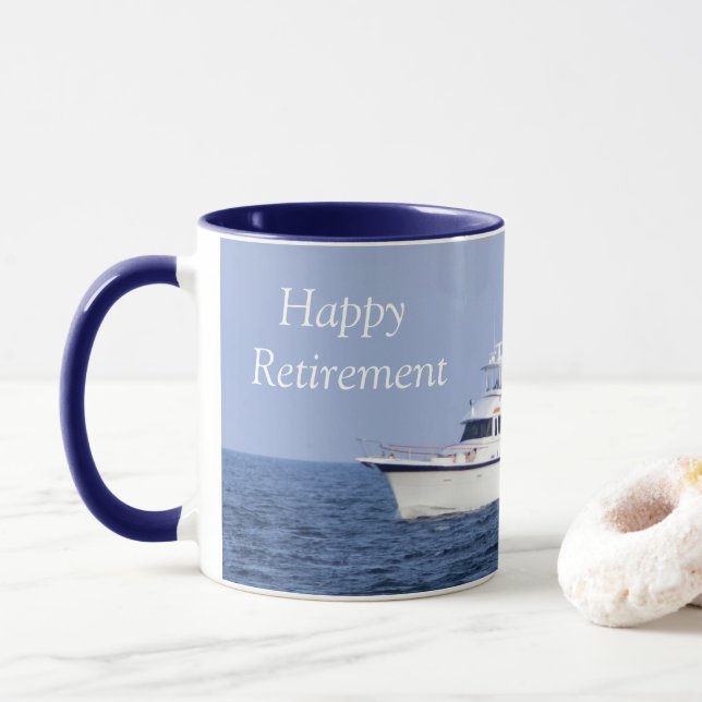 Boat Photo Retirement Mug (With Donut)