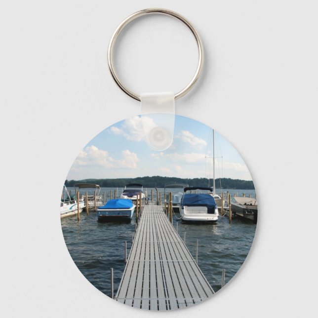 Boat Pier  - Chautauqua Lake Key Ring (Front)