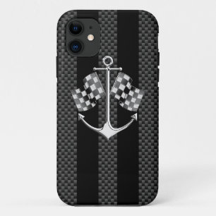 Boat Racing Nautical Carbon Fibre Chrome Styles iPhone 11 Case