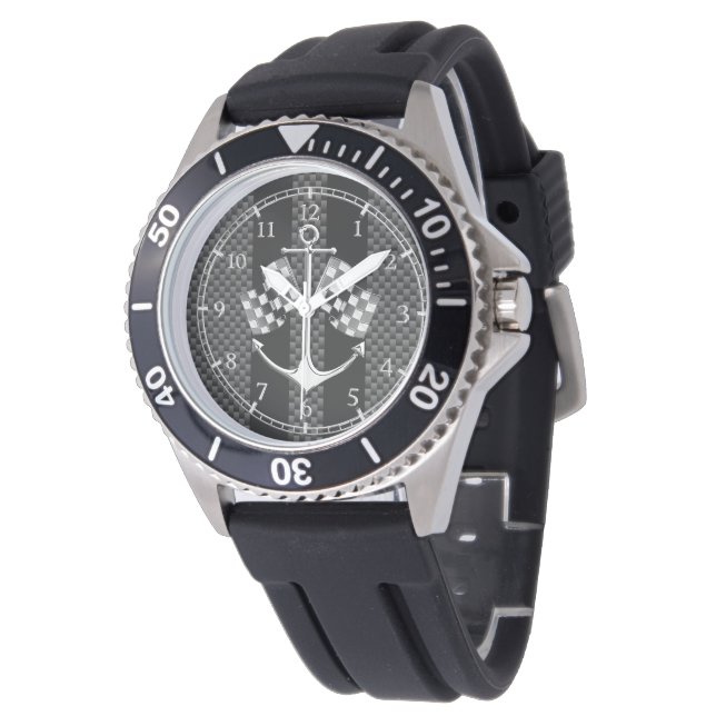 Boat Racing Nautical in Carbon Fibre Dial Watch (Angled)