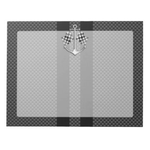 Boat Racing Nautical in Carbon Fibre Style Decor Notepad