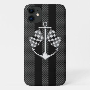 Boat Racing Nautical in Carbon Style iPhone 11 Case