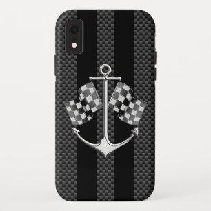 Boat Racing Nautical in Carbon Style iPhone XR Case