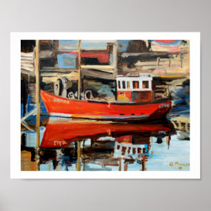 Boat Reflection Poster