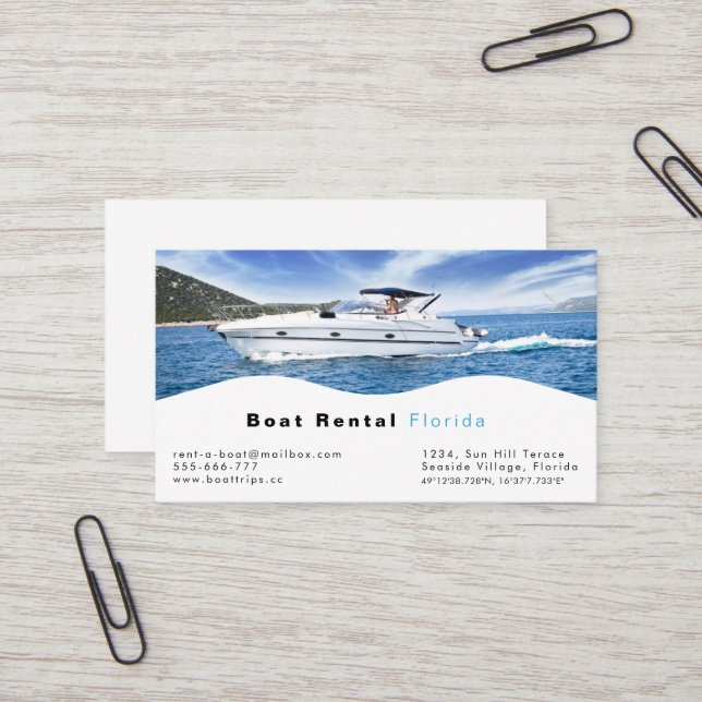 Boat rental Business Card (Front/Back In Situ)