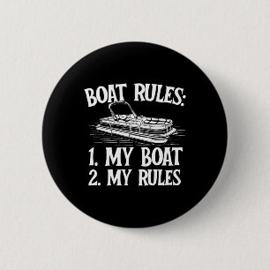 Boat Rules - Boating Sailing Lake Boat Captain Mot 6 Cm Round Badge