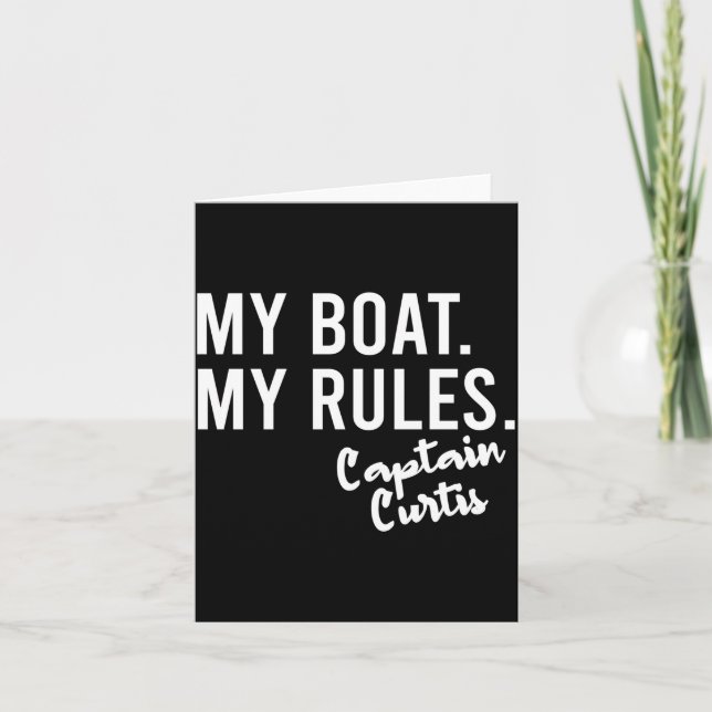 Boat rules captain curtis boating name performance card (Front)