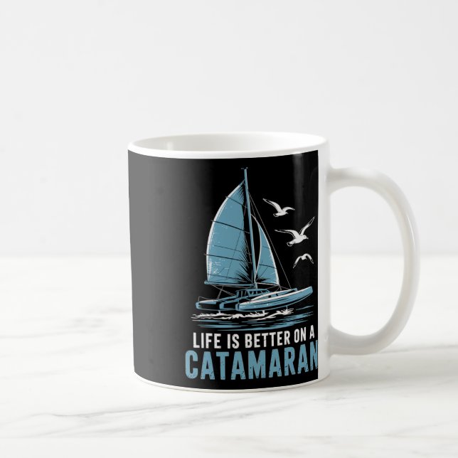 Boat Sailing Boating Sailor Catamaran Sailing  Coffee Mug (Right)