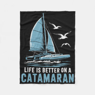 Boat Sailing Boating Sailor Catamaran Sailing  Fleece Blanket