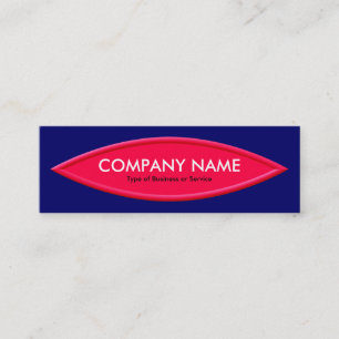 Boat Shape II - Red on Deep Navy Mini Business Card