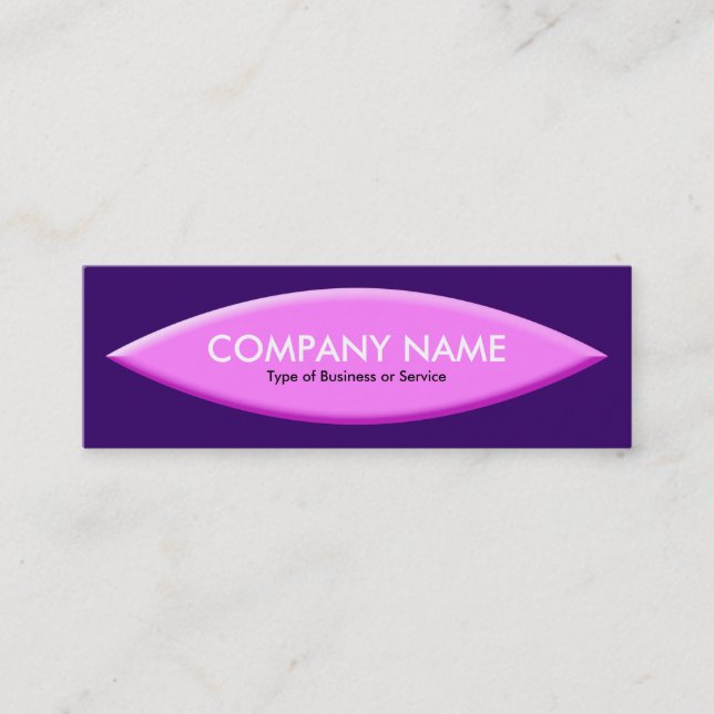 Boat Shape - Lt Magenta on Dp Purple Mini Business Card (Front)