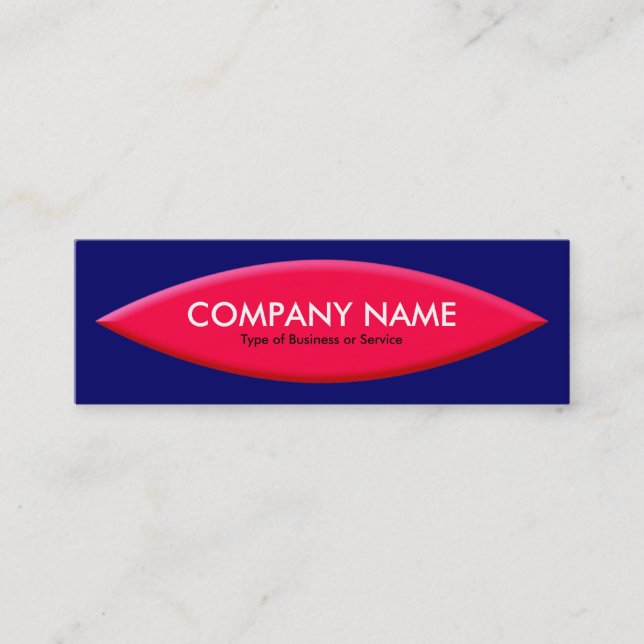 Boat Shape - Red on Deep Navy Mini Business Card (Front)