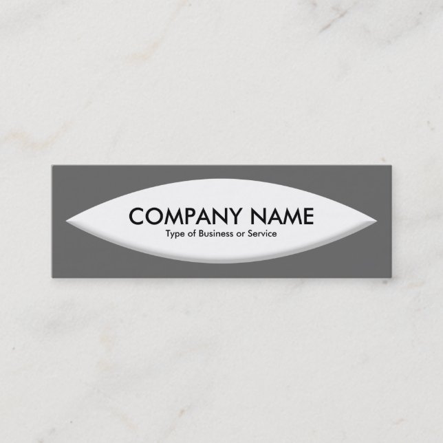 Boat Shape - White on Grey Mini Business Card (Front)