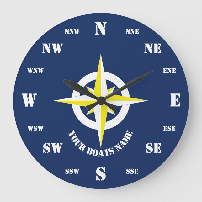 Boat ships compass large clock (Front)