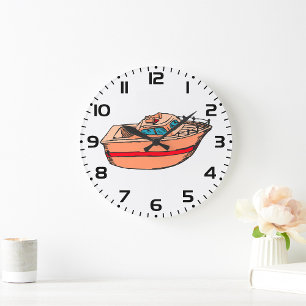 Boat Sketch Large Clock