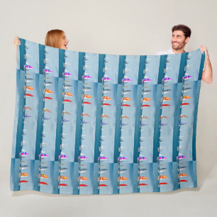 Boat Sunset Marine Swim Dive Destiny's Destiny Fleece Blanket