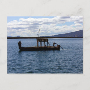 boat titicaca postcard