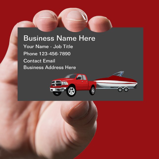 Boat Trailer Hauling Theme Business Cards (Creator Uploaded)