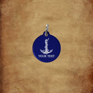 Boat Vintage Nautical Anchor Rope Pet Tag