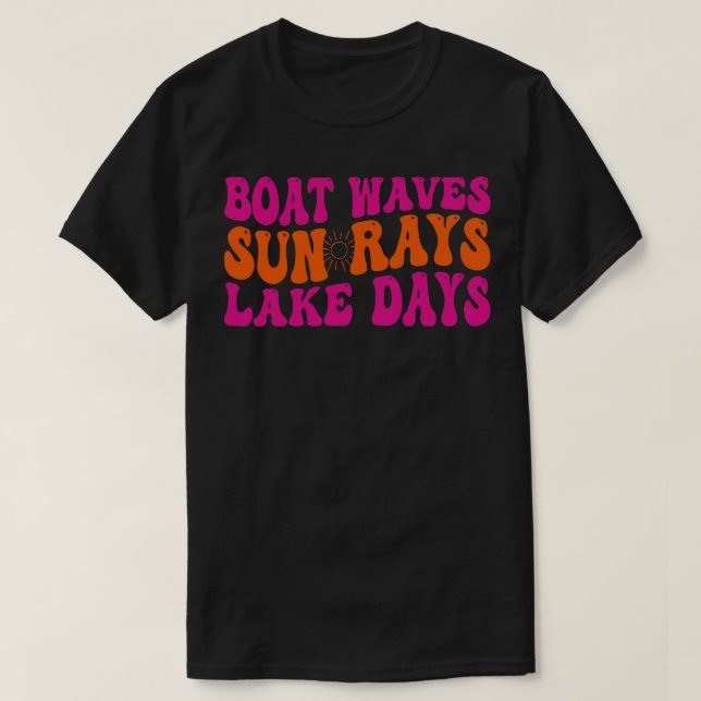 boat waves sun rays lake days 1 T-Shirt (Design Front)