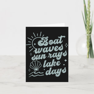 Boat Waves Sun Rays Lake Days Hello Summer Beachy Card