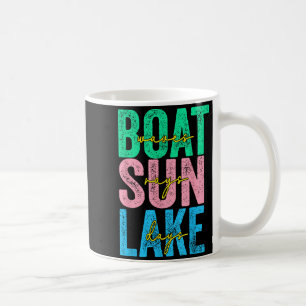 Boat Waves Sun Rays Lake Days Retro Beach Summer Coffee Mug