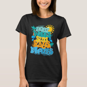 Boat Waves Sun Rays Lake Days Vacation T-Shirt