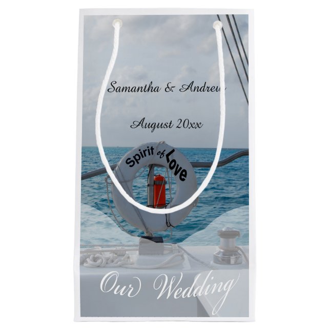 Boat Wedding Nautical Theme Small Gift Bag (Front)
