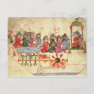 Boat with Automata, illustration Postcard
