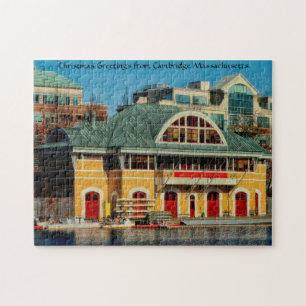 Boathouse Cambridge Massachusetts. Jigsaw Puzzle