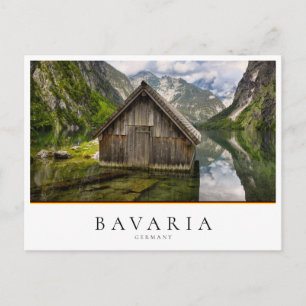 Boathouse in Obersee lake in Alps in Germany Postcard