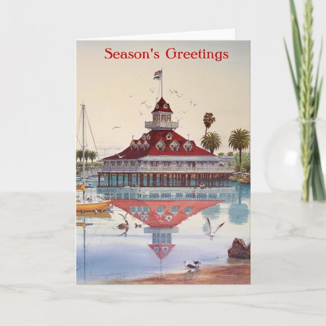 BOATHOUSE OF CORONADO, CORONADO, CALIFORNIA HOLIDAY CARD (Front)