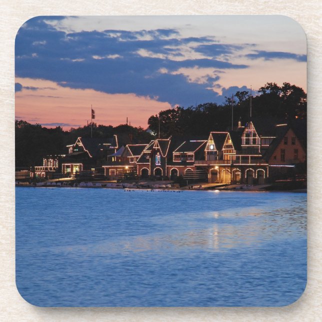 Boathouse Row dusk Coaster (Front)
