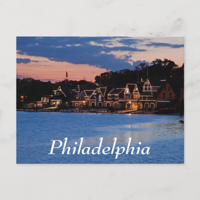 Boathouse Row dusk Postcard (Front)