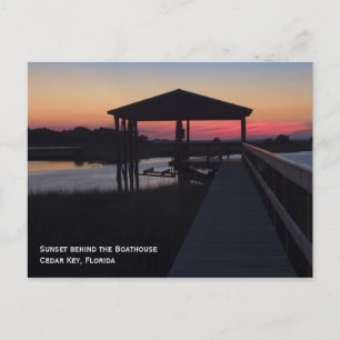 Boathouse Sunset Postcard