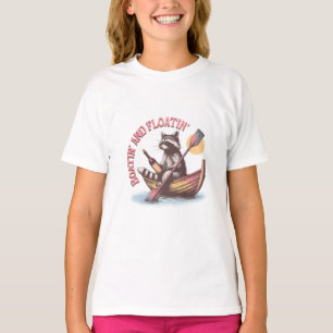 Boatin-and-floatin' Retro Funny Raccoon T-Shirt