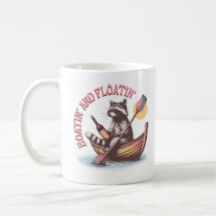 Boatin-and-floatin' Retro Funny Racoon Coffee Mug