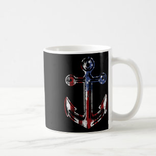 Boating Anchor Usa American Flag 4th Of July Coffee Mug