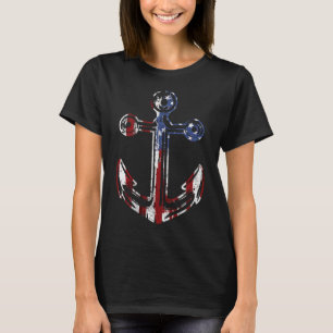 Boating Anchor Usa American Flag 4th Of July T-Shirt