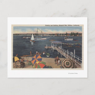 Boating and Swimming on Newport Bay Postcard