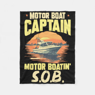 Boating Boat Captain Motor Boat Captain Motor Boat Fleece Blanket