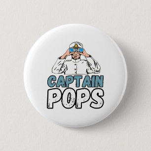 Boating Boat Owner Captain Pops Dad Pontoon Grandp 6 Cm Round Badge