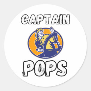 Boating Boat Owner Captain Pops Dad Pontoon Grandp Classic Round Sticker