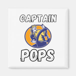 Boating Boat Owner Captain Pops Dad Pontoon Grandp Magnet