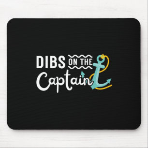 Boating Boat Owner Dibs On The Captain Pontoon Cru Mouse Pad