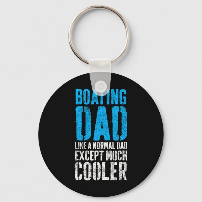 Boating Captain Boat Dad Father's Day  Key Ring (Front)