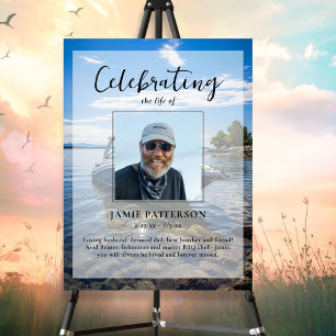 Boating Captain Celebration of Life Photo Funeral Poster