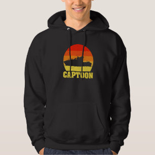 Boating Captoon Pontoon Tritoon Captain Pontoon Bo Hoodie